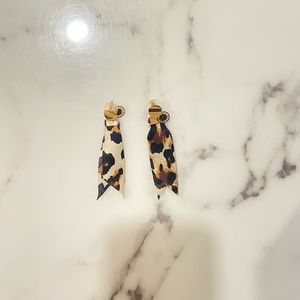 Cheetah Print Fabric Earrings
